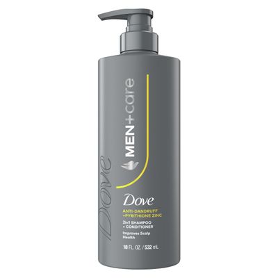 DOVE MEN+CARE 2-in-1 Shampoo + Conditioner Anti-Dandruff 1 ct to Improve Scalp Health, with Pyrithione Zinc, 18 oz