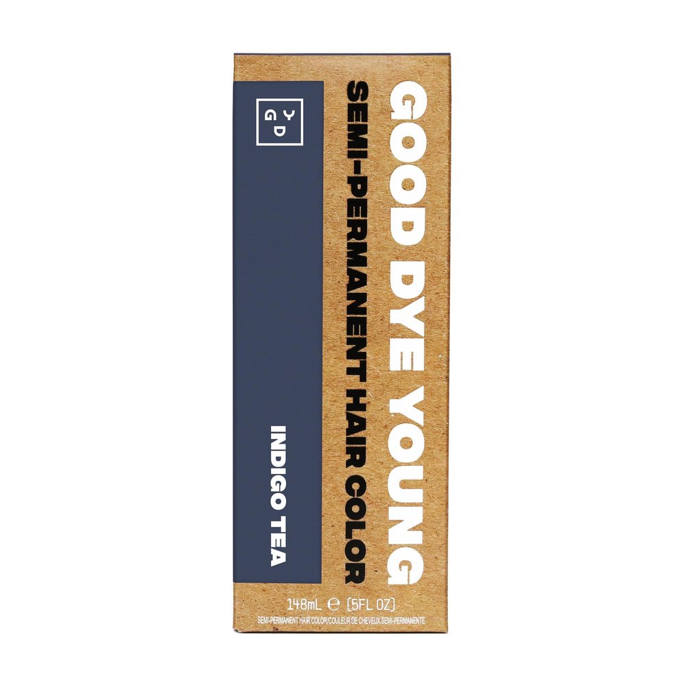 Good Dye Young Semi-Permanent Denim Blue Hair Dye, 5 FL OZ, Indigo Tea