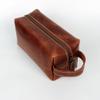 COZY LEATHER Personalized Travel Toiletry Bag for Men Premium Genuine Leather Dopp Kit for Men, Leather Dopp Kit Dark Brown Small view 2