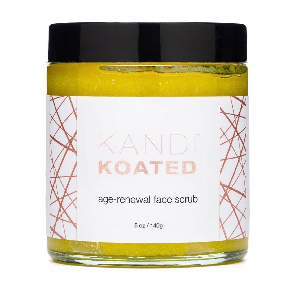 Kandi Koated AgeRenewal Exfoliating Face Scrub by Kandi Burruss PlantPowered with Cane Sugar, B3 & Turmeric for Hydration & Radiance Vegan & CrueltyFree 5 oz