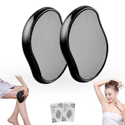 Crystal Hair Remover, Crystal Hair Eraser, Reusable Nano Glass,Multi-Color and Style Options,Easy to Wash,Ideal for Soft and Silky Skin,Skin Exfoliation (Nano Mirror coarse Glass(Black))