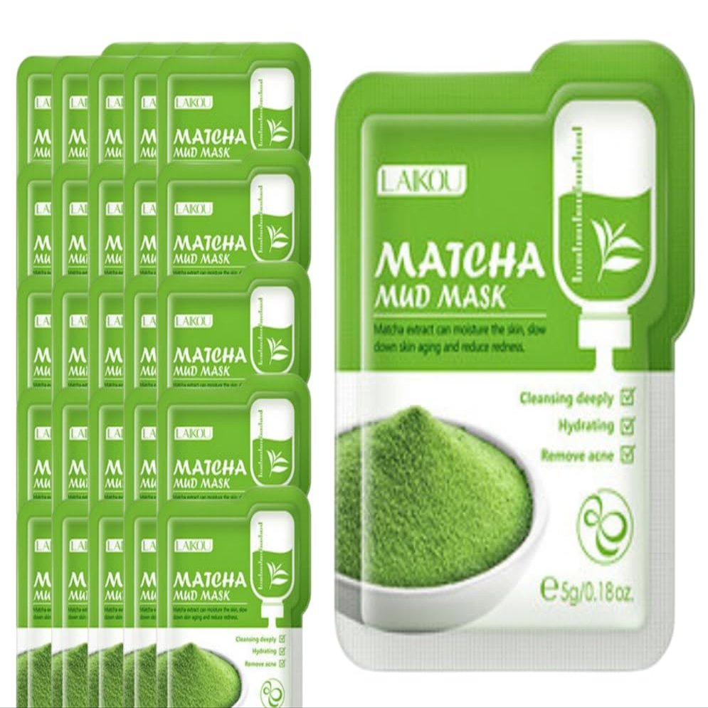 20 Pack Matcha Infused Green Tea Mud Face Mask Facial