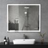 52 * 28 inch LED Bathroom Vanity Mirror Wall Mounted Adjustable White/Warm/Natural Lights Anti-Fog Touch Switch with Memory Modern Smart Large Bathroom Mirrors (Silver + Aluminium-1) view 2