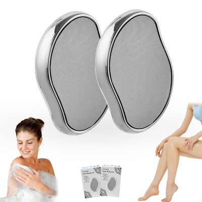 Crystal Hair Remover, Crystal Hair Eraser, Reusable Nano Glass,Multi-Color and Style Options,Easy to Wash,Ideal for Soft and Silky Skin,Skin Exfoliation (Nano Mirror coarse Glass(Silvery))