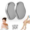 Crystal Hair Remover, Crystal Hair Eraser, Reusable Nano Glass,Multi-Color and Style Options,Easy to Wash,Ideal for Soft and Silky Skin,Skin Exfoliation (Nano Mirror coarse Glass(Silvery)) view 1