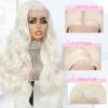 Ruiieea Blonde Lace Front Wig, Synthetic 13x4 Lace Front Wig Body wave, Blonde Lace Frontal Wig for Women Glueless Daily Use 26 Inch view 2