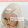 Ruiieea Blonde Lace Front Wig, Synthetic 13x4 Lace Front Wig Body wave, Blonde Lace Frontal Wig for Women Glueless Daily Use 26 Inch view 3