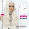 Ruiieea Blonde Lace Front Wig, Synthetic 13x4 Lace Front Wig Body wave, Blonde Lace Frontal Wig for Women Glueless Daily Use 26 Inch view 4
