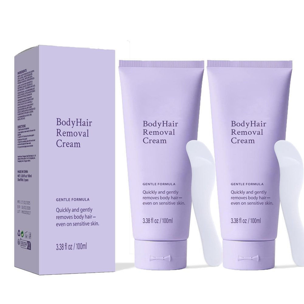 2 Pcs Hair Removal Cream,Body Hair Removal Cream Sensitive Skin,Gentle and Effective Depilatory Formula for Smooth Skin,Ideal for Legs, Arms, and Bikini Area