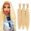 #613 Honey Blonde Bundles Deep Wave Bundles Human Hair 16 18 20 Inch Unprocessed Brazilian Virgin Weave Hairs Blonde 3 Bundle 50 Gram Per Bundle Human Hair Extensions view 1