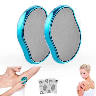 Crystal Hair Remover, Crystal Hair Eraser, Reusable Nano Glass,Multi-Color and Style Options,Easy to Wash,Ideal for Soft and Silky Skin,Skin Exfoliation (Nano Mirror coarse Glass(Blue))