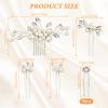 Bride Wedding Hair Pins 14Pcs Rhinestone Bridal Hair Piece,Pearls Clips Bridal Crystal Hair Decorative AccessoriesWedding Hair Pieces for Brides for Bride Bridesmaids Flower Girls(Silver) view 2