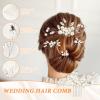 Bride Wedding Hair Pins 14Pcs Rhinestone Bridal Hair Piece,Pearls Clips Bridal Crystal Hair Decorative AccessoriesWedding Hair Pieces for Brides for Bride Bridesmaids Flower Girls(Silver) view 4