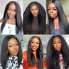 Yaki Straight Human Hair Bundles Kinky Straight Human Hair Bundle 28 28 28 Inch Natural Black Double Weft Brazilian Virgin Remy Hair Extensions Yaki Bundles For Women view 2