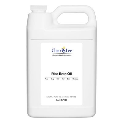 ClearLee Rice Bran Oil - Cosmetic Grade Natural & Pure Oil for Massage, Body, Hair, Skin, Face, Nail, Spa, Aromatherapy Carrier for Essential Oils, Soap Making, Serums & more (1gal)