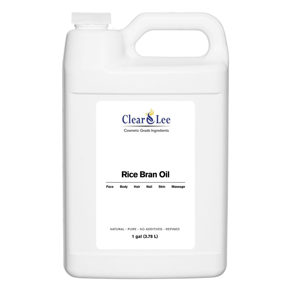 ClearLee Rice Bran Oil - Cosmetic Grade Natural & Pure Oil for Massage, Body, Hair, Skin, Face, Nail, Spa, Aromatherapy Carrier for Essential Oils, Soap Making, Serums & more (1gal)
