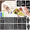 146 Pcs Temporary Tattoo Kit, Waterproof Long Lasting Temporary Tattoo Kids Adult Women Men, 3 Pcs Tattoo Cones Ink(Black/Maroon/Cherry Red),136 Reusable Temporary Stencils Christmas Gifts for Friends view 1