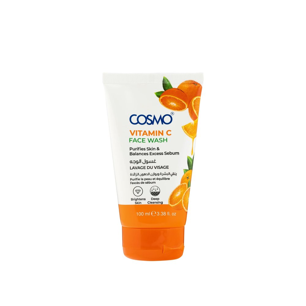 CD COSMO DESIGNS Vitamin C Face Wash 100ml | 3.38 fl.oz, Deep-pore Cleansing Wash to Clarify & Purify Skin, for All Skin Types