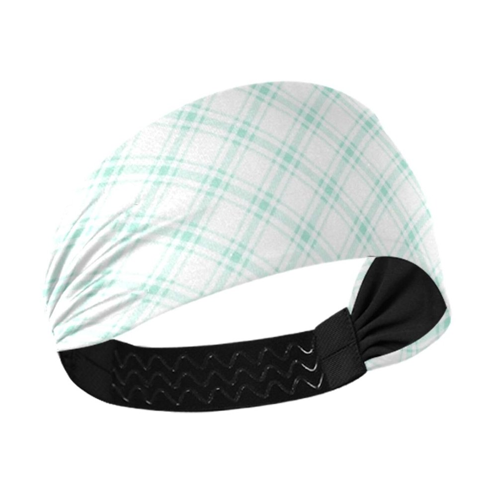 Green Checkered Pattern Non-Slip? comfortable headbands for women Elastic head bands for women for basketball Running Athletic Sports Workouts vinchas para el cabello de mujer