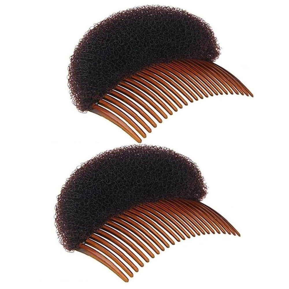 2Pcs Brown Women Soft Sponge Foam Hair, Clip Hair Comb Braid Tool Styling Accessories, Base Inserts Bump Up Hair Pads Styling Stick Bun Maker Braid Tool Barrettes