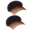 2Pcs Brown Women Soft Sponge Foam Hair, Clip Hair Comb Braid Tool Styling Accessories, Base Inserts Bump Up Hair Pads Styling Stick Bun Maker Braid Tool Barrettes view 1