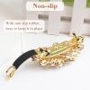 Sppry Luxury Gold-plated Rhinestone Hair Barrette for Women, Large Flower Jewelry Design (Navy) view 3