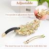 Sppry Luxury Gold-plated Rhinestone Hair Barrette for Women, Large Flower Jewelry Design (Navy) view 4