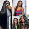 Brazilian Straight Human Hair Bundles Natural Black Color 24 24 24 Inch Straight Bundles Human Hair Double Weft Unprocessed Remy Hair Extensions Quick Weave For Women view 2