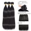 Brazilian Straight Human Hair Bundles Natural Black Color 24 24 24 Inch Straight Bundles Human Hair Double Weft Unprocessed Remy Hair Extensions Quick Weave For Women view 3