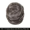 0.08mm Mens Thin Skin Hair System Toupee for Men Human Hair Replacement Pieces Protesis 8x10 Inch Front V Loop Natural Hairline with Single Knot Male Hairpiece Toupee #2 Darkest Brown with 30% Grey view 2