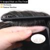 0.08mm Mens Thin Skin Hair System Toupee for Men Human Hair Replacement Pieces Protesis 8x10 Inch Front V Loop Natural Hairline with Single Knot Male Hairpiece Toupee #2 Darkest Brown with 30% Grey view 4