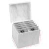 10 Layers Acrylic Eyelash Storage Box,Eyelash Holder Extension Tool,Makeup Organizer False Eyelashes Glue Pallet Holder, Grafting Eye lashes Close-Packed Display with 10 Pallets (Marble White) view 2
