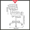 Adjustable Height Round Rolling Stool - Swivel Salon Chair with PU Leather Seat & Back, Titanium Gold Base, 5 Claw Design & Globe Wheels, Perfect for Beauty & Dressing Rooms (White) view 3