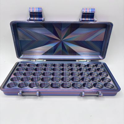 3D Printed Vial Case for 3ml Vials, Snap-Close Design, Multiple Size Options, Travel and Storage Organizer (RBYG, 50)
