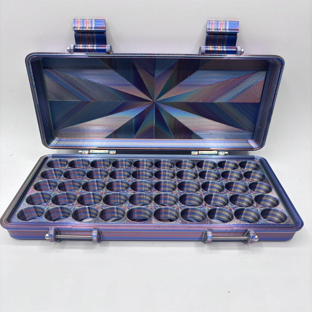3D Printed Vial Case for 3ml Vials, Snap-Close Design, Multiple Size Options, Travel and Storage Organizer (RBYG, 50)