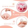 2025 New Sunflower Suction Cup Bath Ball, Bath Sponge Cleaning Brush Sponge Bath Ball, 2-in-1 Suction Cup Bath Balls Bath Accessories for Shower Exfoliating (Pink+Yellow) view 4