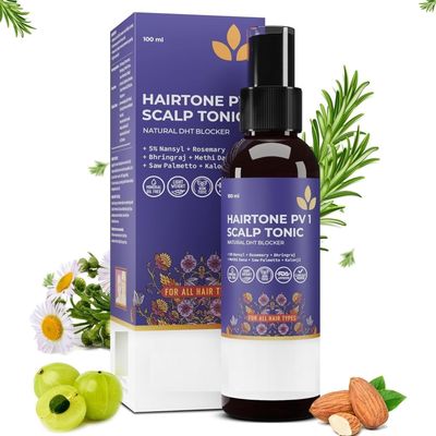 Hairtone PV 1 Scalp Tonic, Natural DHT Blocker with Rosemary and Saw Palmetto, 100 ml