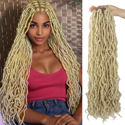 Vemet Soft Locs 30 Inch Synthetic 8 Packs Faux Locs Pre Looped Curly Wavy Crochet Hair For Black Women Hair Extensions