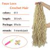 Vemet Soft Locs 30 Inch Synthetic 8 Packs Faux Locs Pre Looped Curly Wavy Crochet Hair For Black Women Hair Extensions view 3