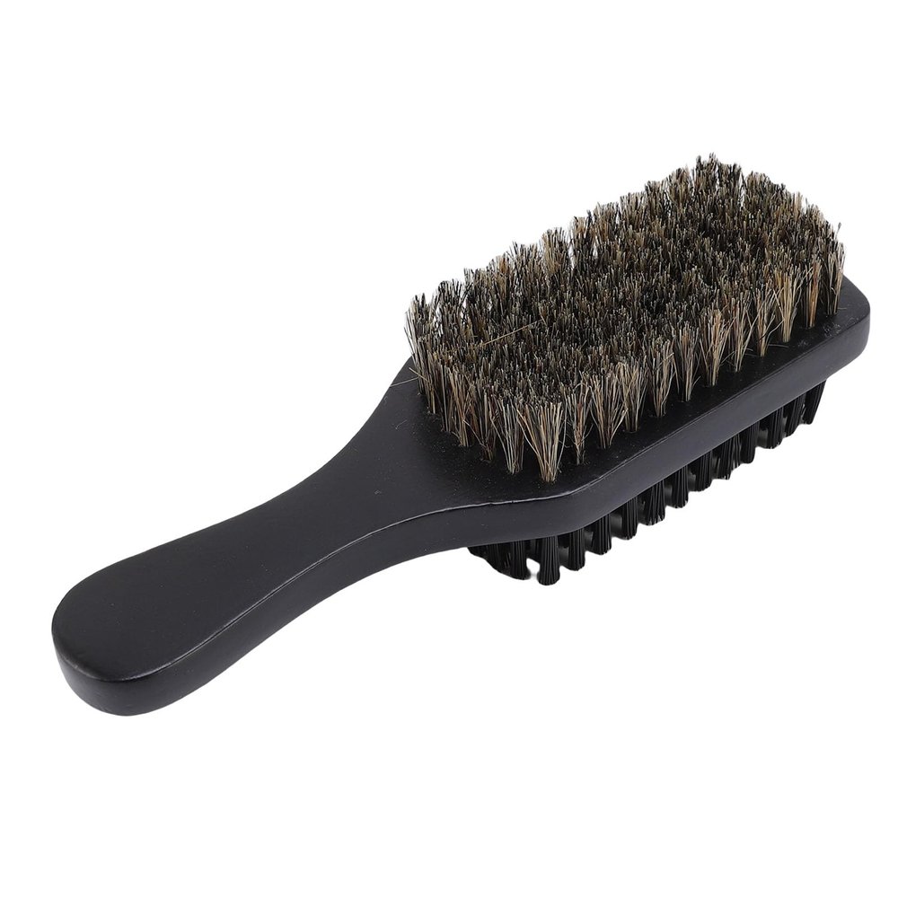 Brrnoo Double Sided Beard Brush, Wooden Handle Mustache Grooming Brush with Nylon Synthetic for Men Sensitive Skin Travel Gym