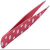 2 pcs Tilting Tweezers Eyebrow Hair Finishing Tools Stainless Steel Dot Printing Hair Removal Tool Clip view 2