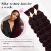 10 Inch Deep Wave Human Braiding Hair for Boho Braids  120g 3 Bundles/Pack 99J Burgundy 100% Unprocessed 12A Brazilian Virgin Human Hair Bulk, No Weft, Wet & Wavy Curly Extensions view 3