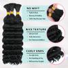 26 Inch Deep Wave Human Braiding Hair for Boho Braids  120g 3 Bundles/Pack Natural Black 100% Unprocessed 12A Brazilian Virgin Human Hair Bulk, No Weft, Wet & Wavy Curly Extensions view 4