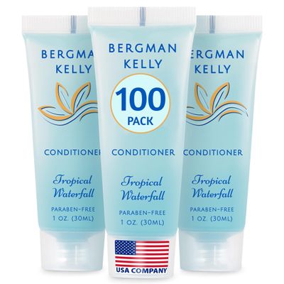 BERGMAN KELLY - Hotel Conditioner - 1 fl oz, 100 PK, Tropical Waterfall - Delight Your Guests with Invigorating and Refreshing Hotel Size Conditioner - Small Size Travel Amenities in Bulk