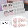6 Pieces of Summer toenail Stickers French Diamond toenails Gradient self-Adhesive Full Stickers Ladies Flash Black and red toenails Design with Nail File view 3