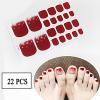 6 Pieces of Summer toenail Stickers French Diamond toenails Gradient self-Adhesive Full Stickers Ladies Flash Black and red toenails Design with Nail File view 4