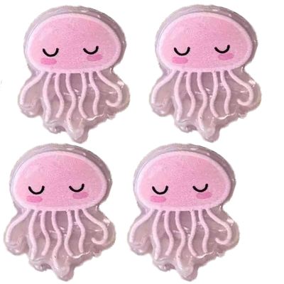 4PCS Jellyfish Claw Clips,Jellyfish Hair Clips,Animal Shape Hair Claw Clips, Acetate Hair Clips for Girls,Small Hair Barrettes for Women (Jellyfish)