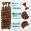 10 Inch Deep Wave Human Braiding Hair for Boho Braids  120g 3 Bundles/Pack Auburn Ginger 100% Unprocessed 12A Brazilian Virgin Human Hair Bulk, No Weft, Wet & Wavy Curly Extensions view 4