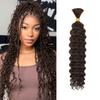 10 Inch Deep Wave Human Braiding Hair for Boho Braids  50g 1 Bundles/Pack Chocolate Brown 100% Unprocessed 12A Brazilian Virgin Human Hair Bulk, No Weft, Wet & Wavy Curly Extensions view 1