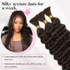 10 Inch Deep Wave Human Braiding Hair for Boho Braids  50g 1 Bundles/Pack Chocolate Brown 100% Unprocessed 12A Brazilian Virgin Human Hair Bulk, No Weft, Wet & Wavy Curly Extensions view 3